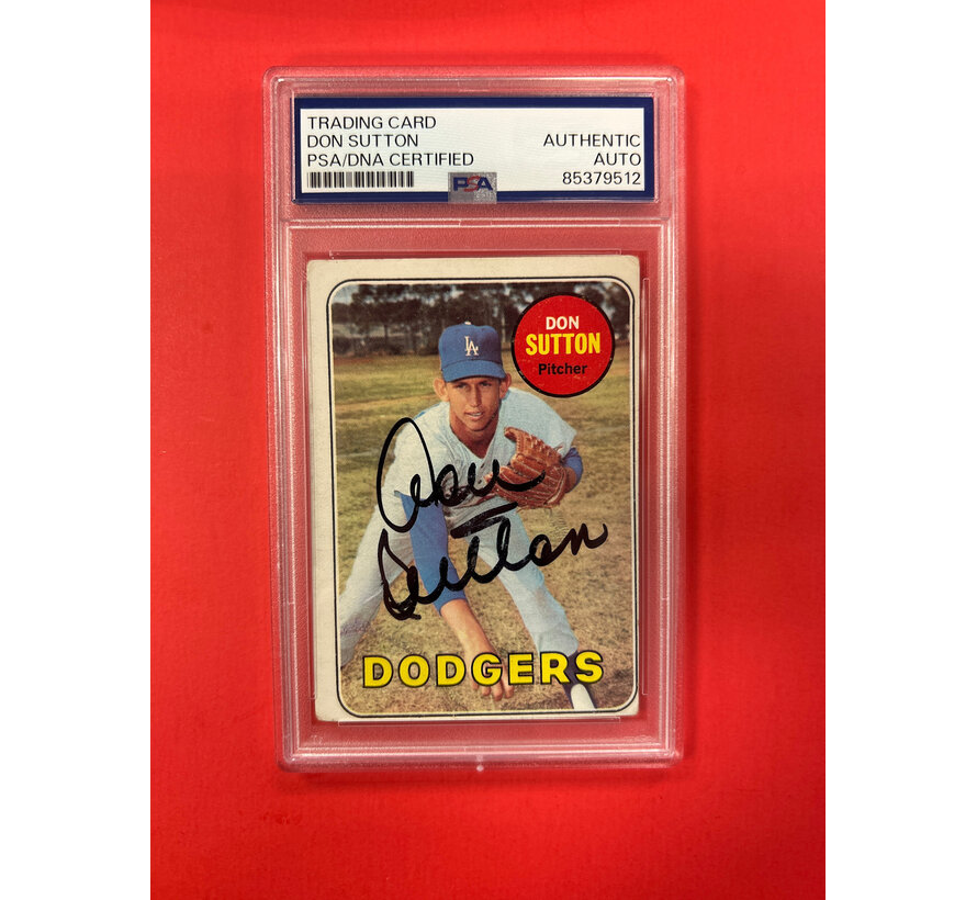 1969 TOPPS DON SUTTON AUTOGRAPHED PSA AUTHENTIC