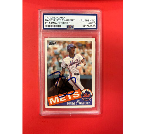TOPPS 1985 TOPPS DARRYL STRAWBERRY AUTOGRAPHED PSA AUTHENTIC
