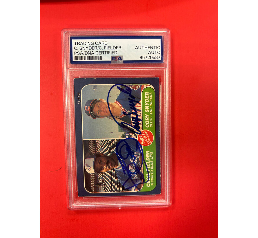 1986 FLEER FIELDER/SNYDER DUAL AUTOGRAPHED PSA AUTHENTIC