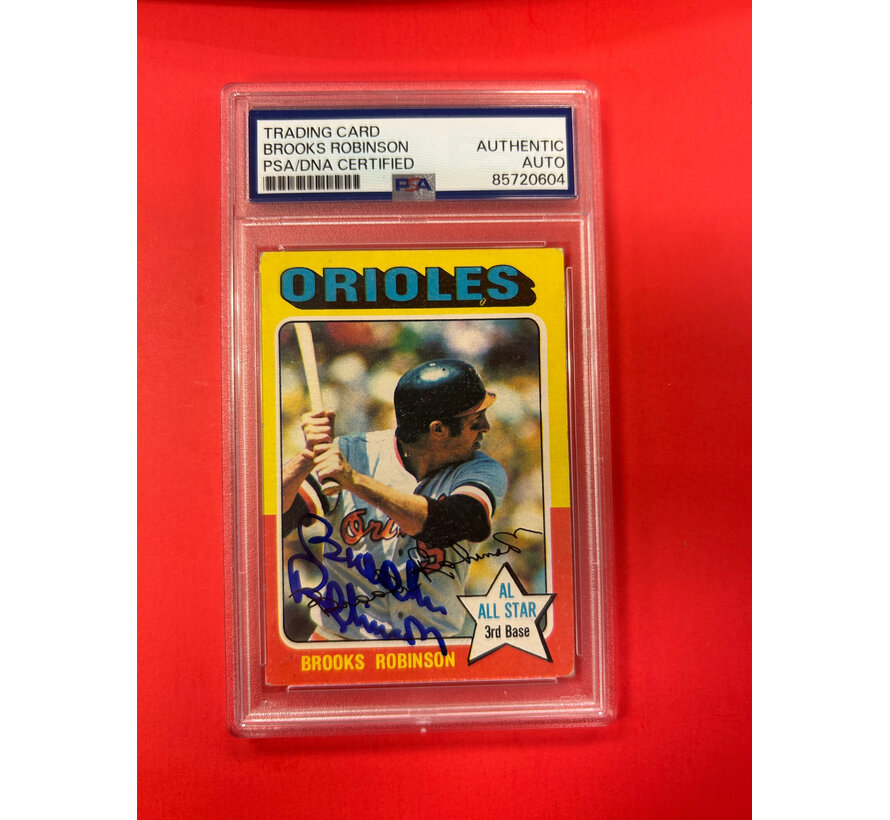 1975 TOPPS BROOKS ROBINSON AUTOGRAPHED PSA AUTHENTIC