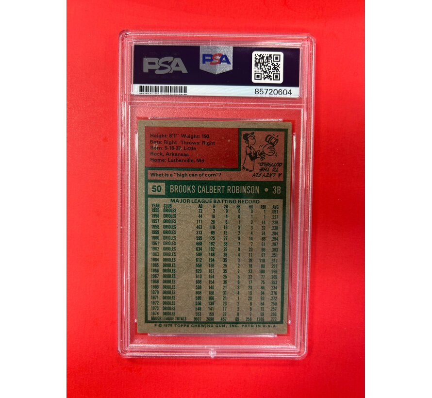 1975 TOPPS BROOKS ROBINSON AUTOGRAPHED PSA AUTHENTIC