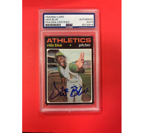 TOPPS 1971 TOPPS VIDA BLUE AUTOGRAPHED PSA AUTHENTIC