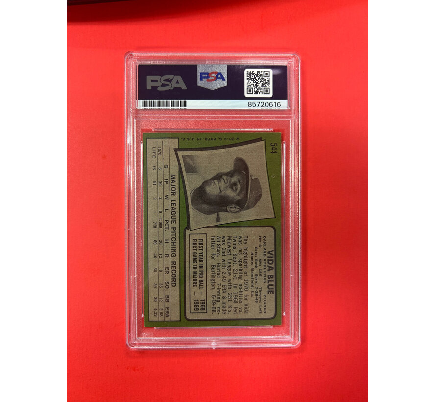 1971 TOPPS VIDA BLUE AUTOGRAPHED PSA AUTHENTIC