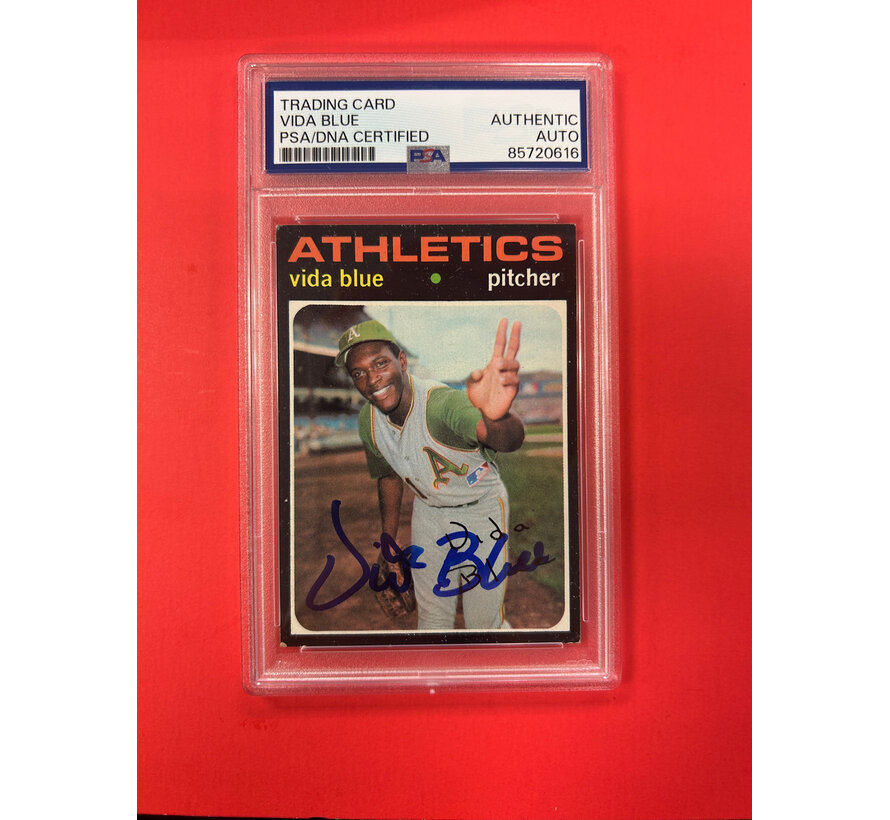 1971 TOPPS VIDA BLUE AUTOGRAPHED PSA AUTHENTIC