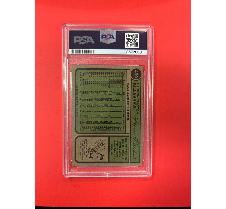 1974 TOPPS HARMON KILLEBREW AUTOGRAPHED PSA AUTHENTIC