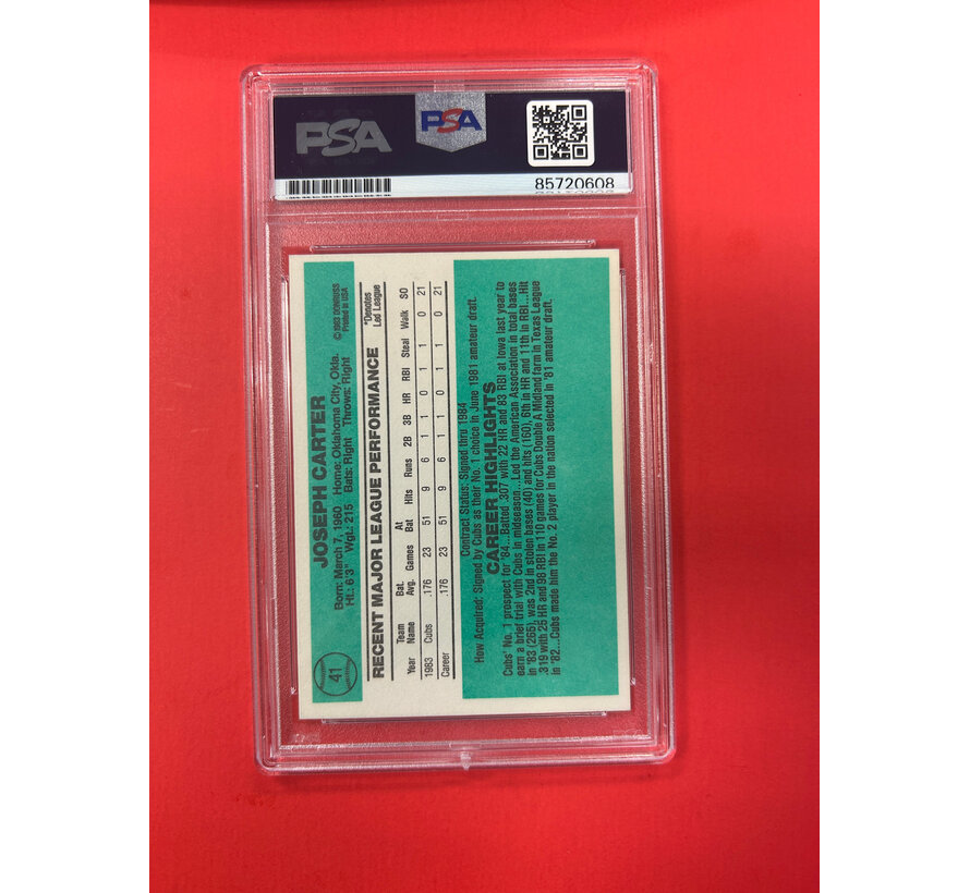 1984 DONRUSS JOE CARTER AUTOGRAPHED PSA AUTHENTIC