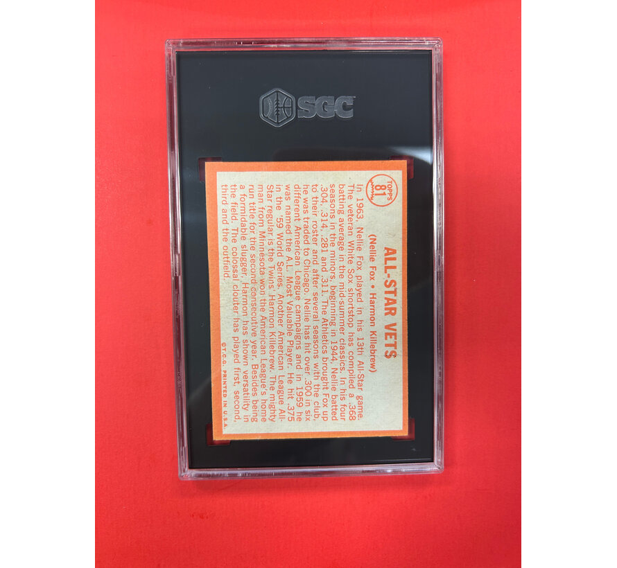 1964 TOPPS ALL STAR VETS #81 SGC GRADED 2.5