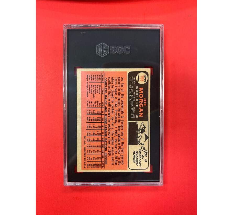 1966 TOPPS JOE MORGAN #195 SGC GRADED 6
