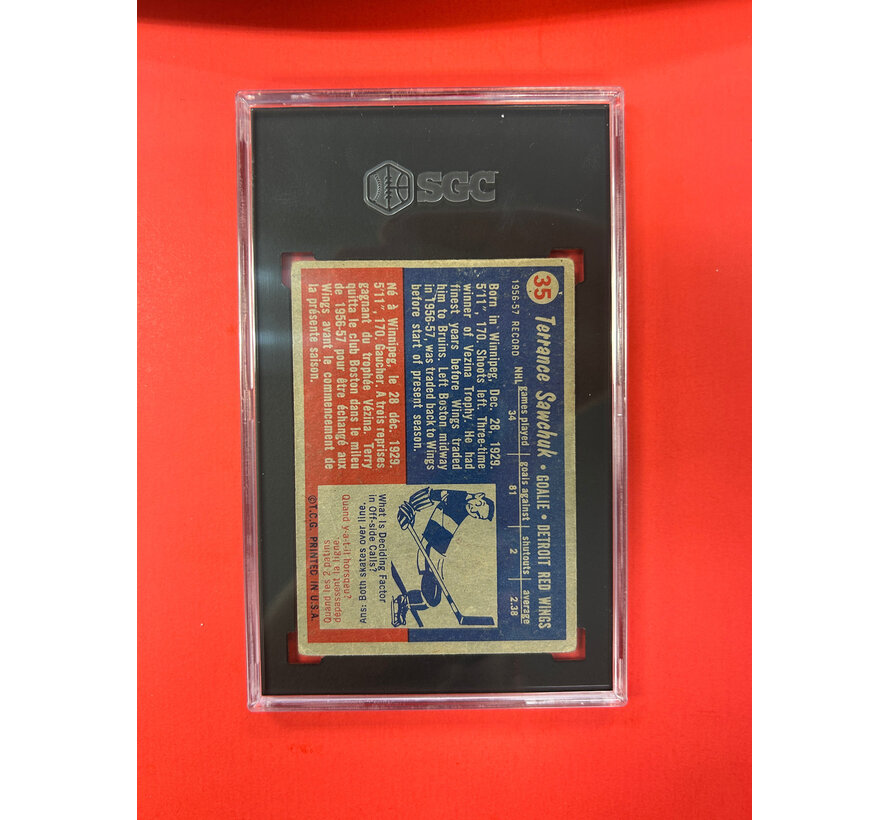 1957-58 TOPPS TERRY SAWCHUK #35 SGC GRADED 2