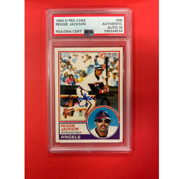 O-PEE-CHEE 1983 O-PEE-CHEE REGGIE JACKSON AUTOGRAPHED PSA AUTHENTIC
