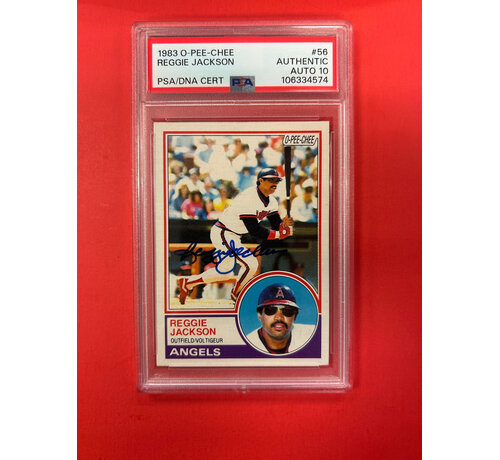 O-PEE-CHEE 1983 O-PEE-CHEE REGGIE JACKSON AUTOGRAPHED PSA AUTHENTIC