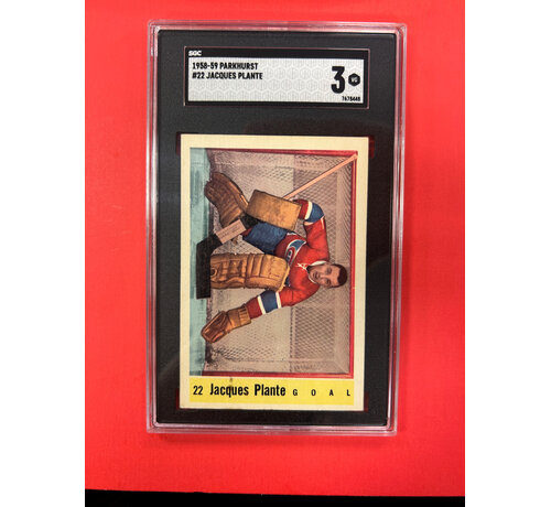 PARKHURST 1958-59 PARKHURST JACQUES PLANTE #22 SGC GRADED 3