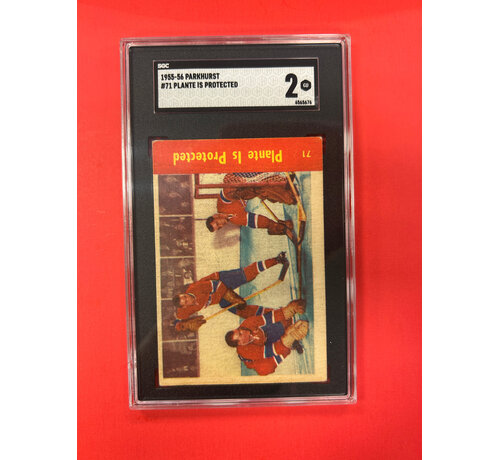 PARKHURST 1955-56 PARKHURST PLANTE IS PROTECTED #71 SGC GRADED 2