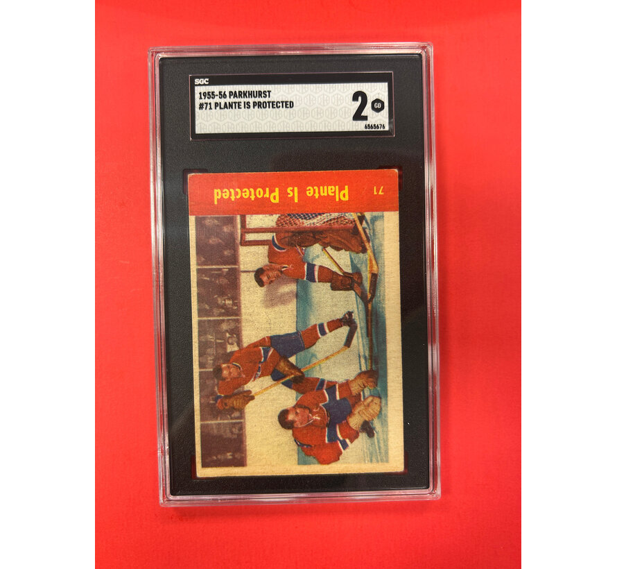 1955-56 PARKHURST PLANTE IS PROTECTED #71 SGC GRADED 2