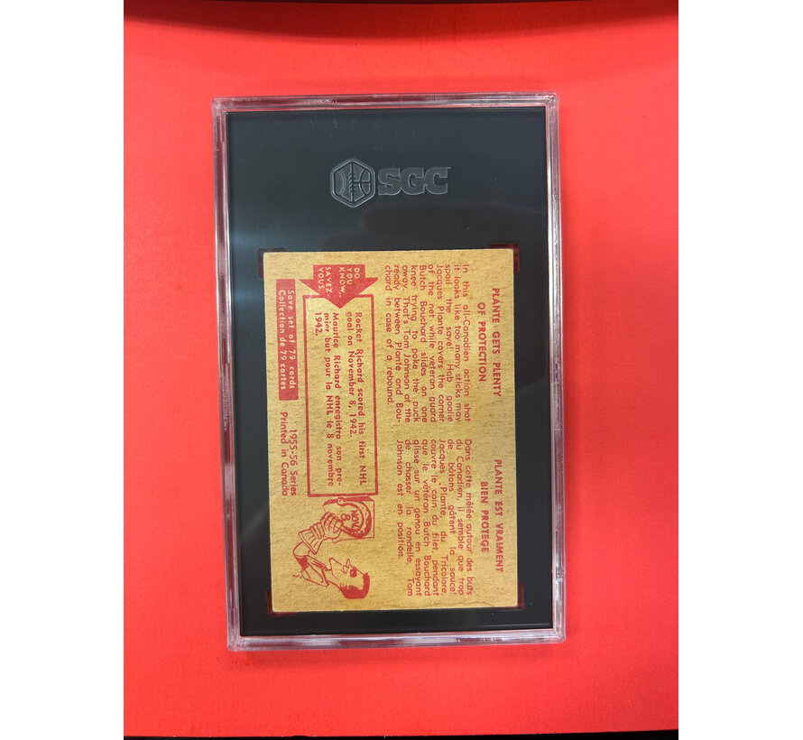 1955-56 PARKHURST PLANTE IS PROTECTED #71 SGC GRADED 2