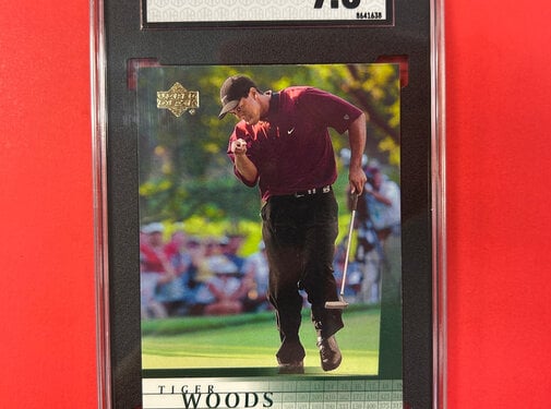 UPPER DECK 2001 UPPER DECK TIGER WOODS ROOKIE SGC GRADED 9.5