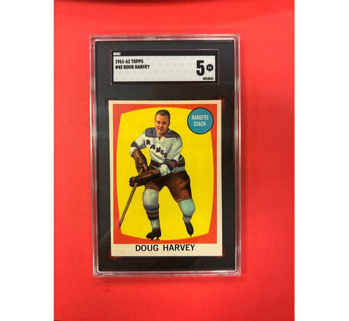TOPPS 1961-62 TOPPS DOUG HARVEY #45 SGC GRADED 5
