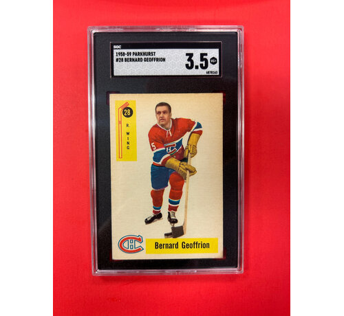 PARKHURST 1958-59 PARKHURST BERNARD GEOFFRION #28 SGC GRADED 3.5