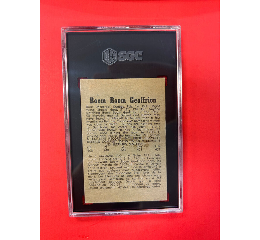 1958-59 PARKHURST BERNARD GEOFFRION #28 SGC GRADED 3.5