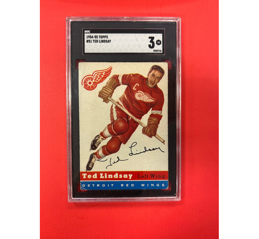 1954-55 TOPPS TED LINDSAY #51 SGC GRADED 3