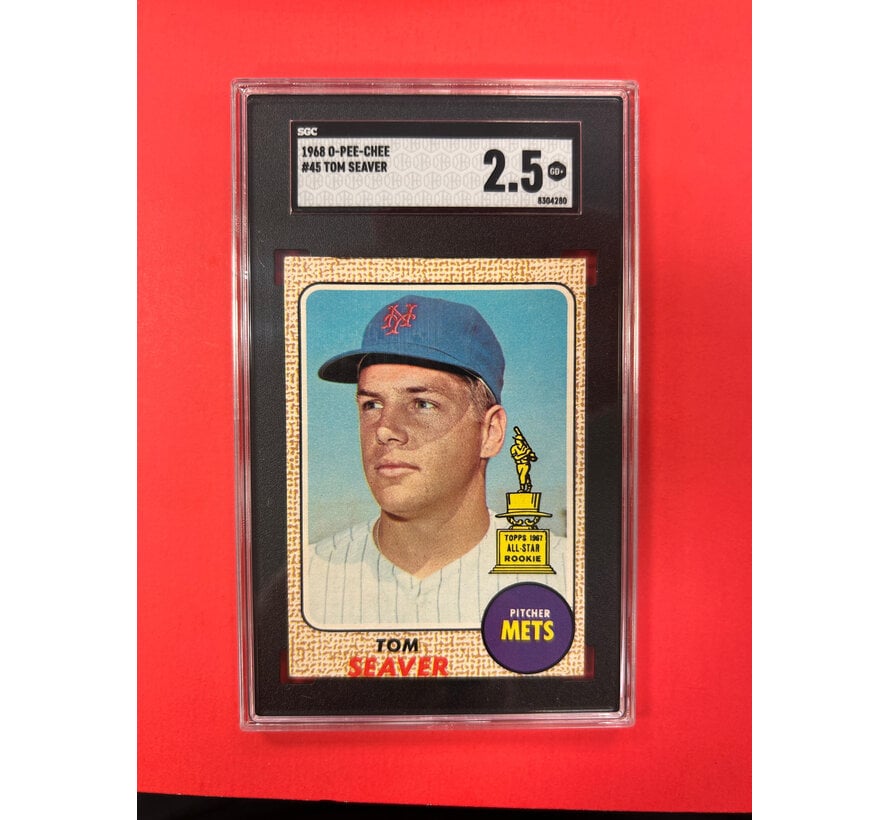 1968 O-PEE-CHEE TOM SEAVER #45 SGC GRADED 2.5