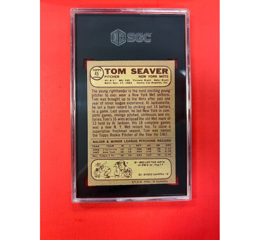 1968 O-PEE-CHEE TOM SEAVER #45 SGC GRADED 2.5