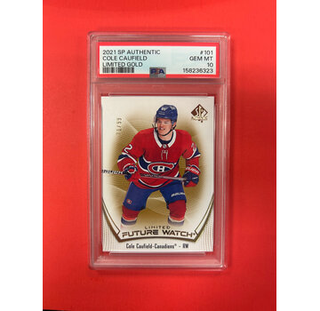 UPPER DECK 2021 SP AUTHENTIC COLE CAUFIELD LIMITED FUTURE WATCH GOLD /99 PSA GRADED 10
