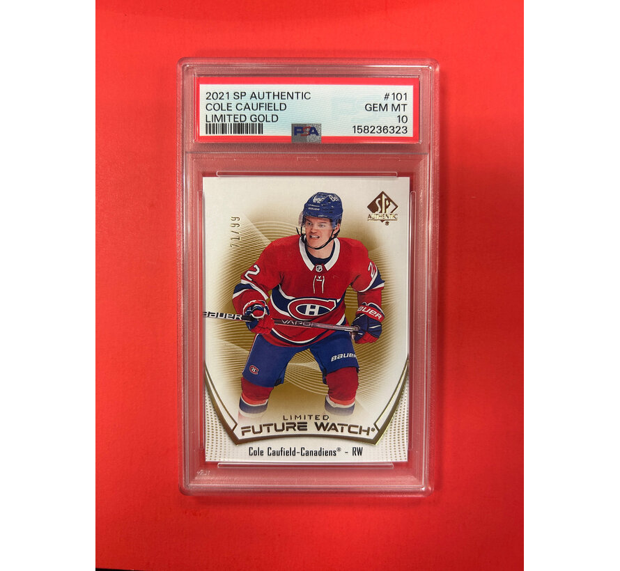 2021 SP AUTHENTIC COLE CAUFIELD LIMITED FUTURE WATCH GOLD /99 PSA GRADED 10
