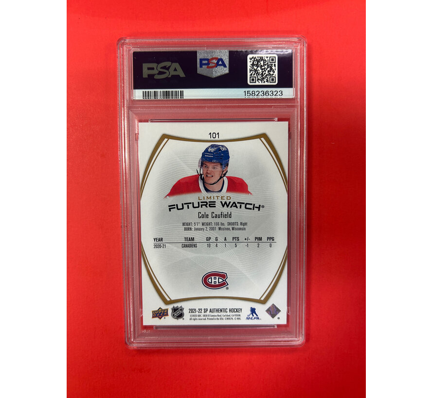 2021 SP AUTHENTIC COLE CAUFIELD LIMITED FUTURE WATCH GOLD /99 PSA GRADED 10