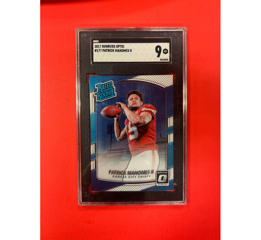 2017 DONRUSS OPTIC PATRICK MAHOMES II RATED ROOKIE SGC GRADED 9