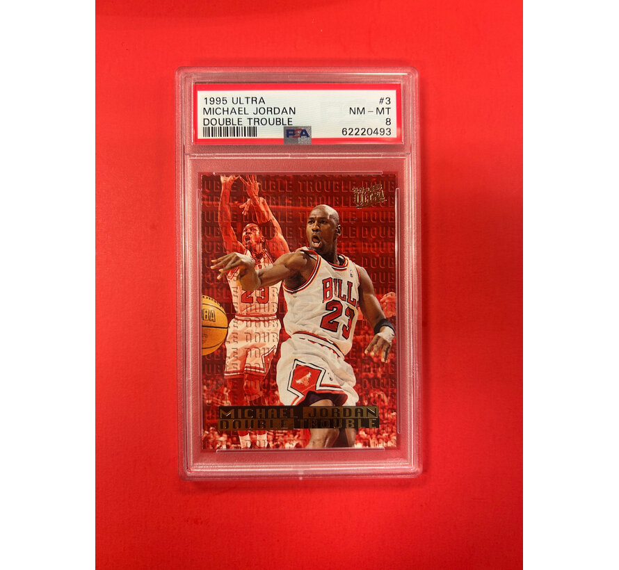 1995 FLEER ULTRA MICHAEL JORDAN DOUBLE TROUBLE PSA GRADED 8