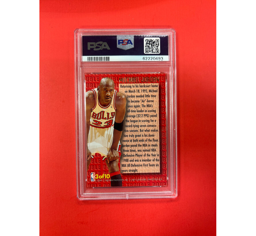 1995 FLEER ULTRA MICHAEL JORDAN DOUBLE TROUBLE PSA GRADED 8