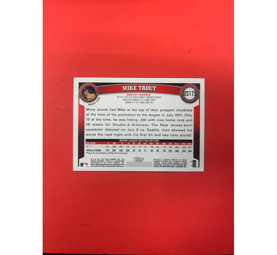 2011 TOPPS UPDATE BASEBALL MIKE TROUT ROOKIE