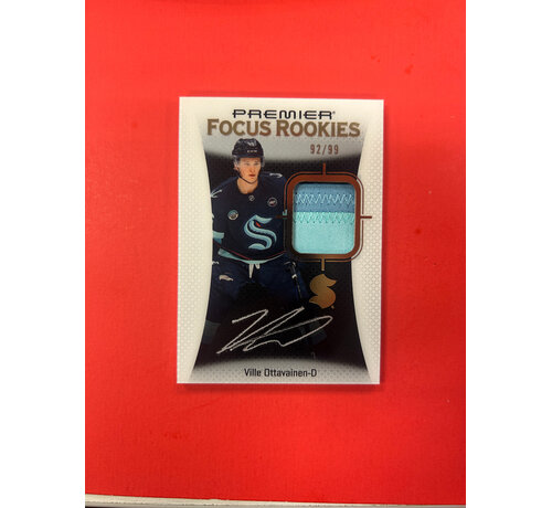 UPPER DECK 2025-26 UPPER DECK PREMIER VILLE OTTAVAINEN FOCUS ROOKIE PATCH AUTO /99