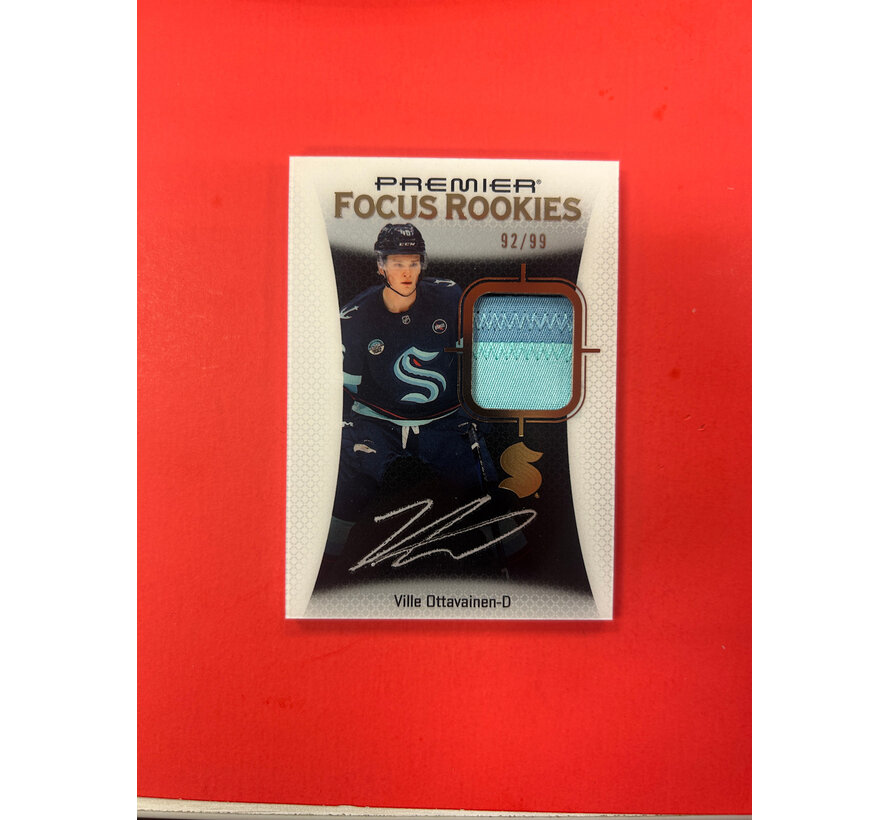 2025-26 UPPER DECK PREMIER VILLE OTTAVAINEN FOCUS ROOKIE PATCH AUTO /99