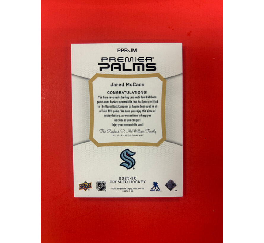 2025-26 UPPER DECK PREMIER JARED MCCANN PPREMIER GLOVES /20