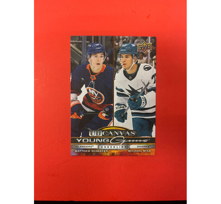 2025-26 UPPER DECK SERIES 2 SCHAEFER MISA YOUNG GUNS CANVAS CHECKLIST