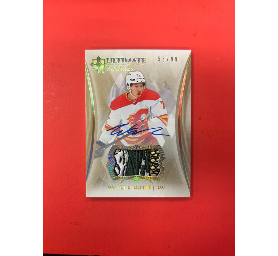 2023-24 UPPER DECK ULTIMATE WALKER DUEHR ROOKIE PATCH AUTO /99 ALBERTA PATCH