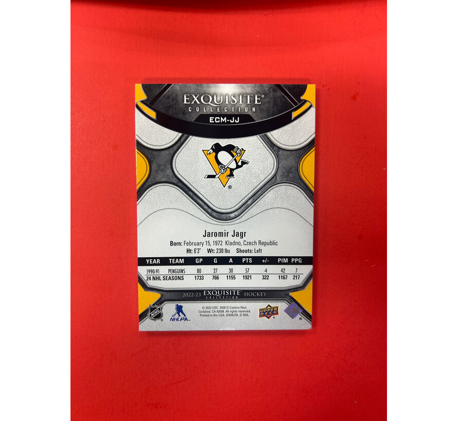 2022-23 UPPER DECK EXQUISITE JAROMIR JAGR EXQUISITE MOMENTS /299