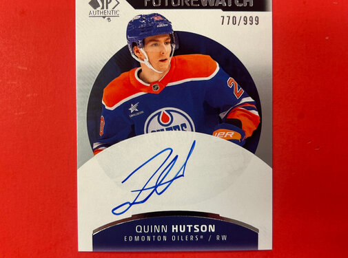 UPPER DECK 2025-26 SP AUTHENTIC QUINN HUTSON FUTURE WATCH AUTO /999