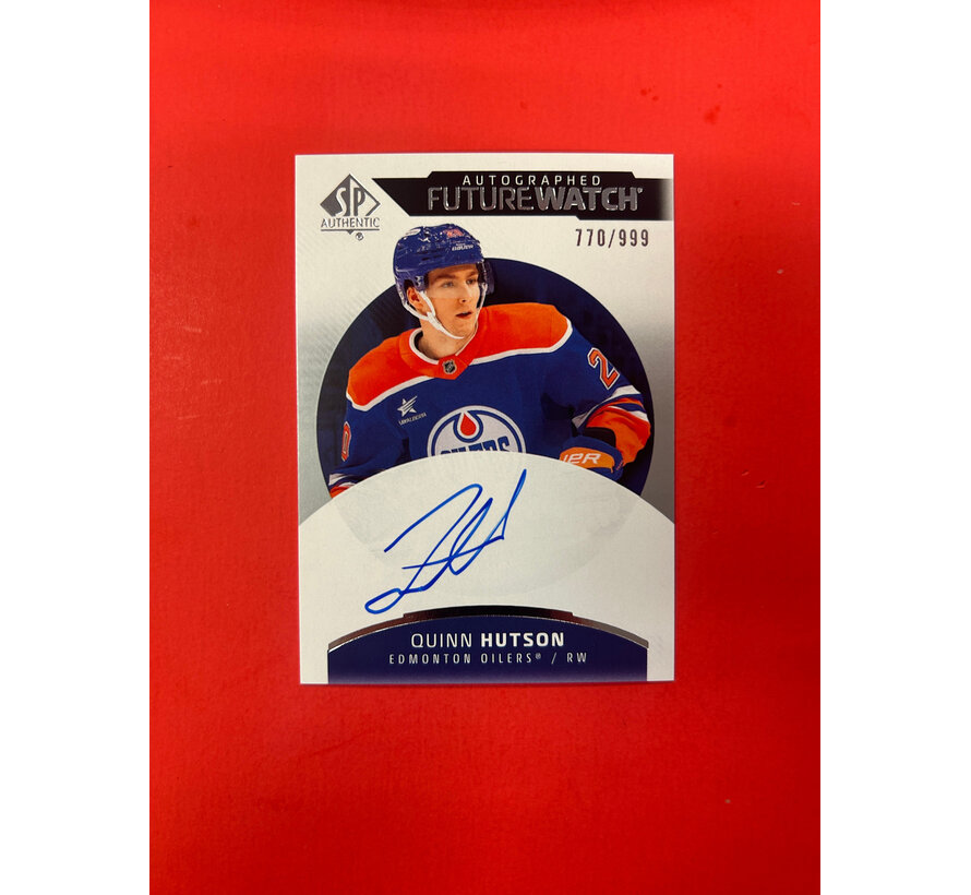 2025-26 SP AUTHENTIC QUINN HUTSON FUTURE WATCH AUTO /999