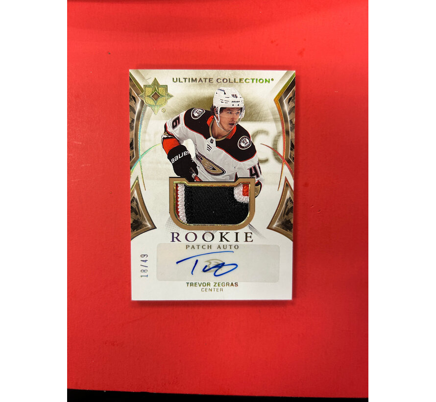 2021-22 UPPER DECK ULTIMATE TREVOR ZEGRAS ROOKIE PATCH AUTO /49