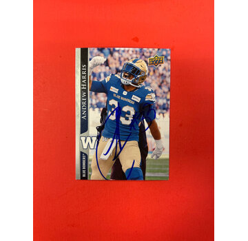 UPPER DECK 2021 UPPER DECK CFL ANDREW HARRIS AUTOGRAPHED IN PERSON