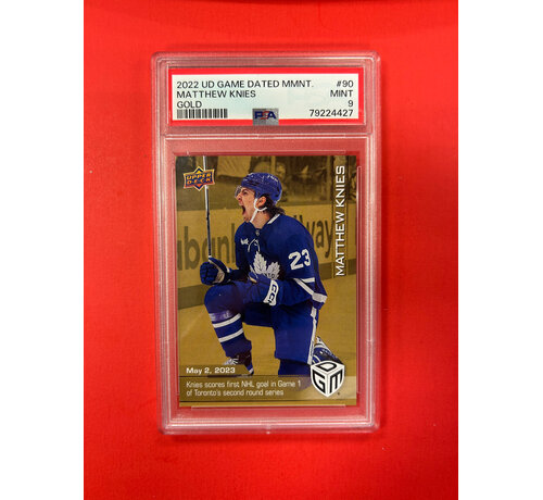 UPPER DECK 2022 UPPER DECK GAME DATED MOMENTS MATTHEW KNIES GOLD PSA GRADED 9