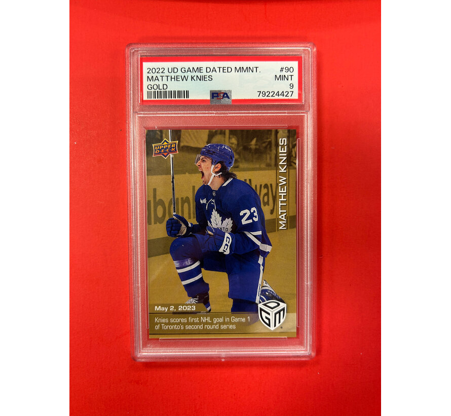 2022 UPPER DECK GAME DATED MOMENTS MATTHEW KNIES GOLD PSA GRADED 9