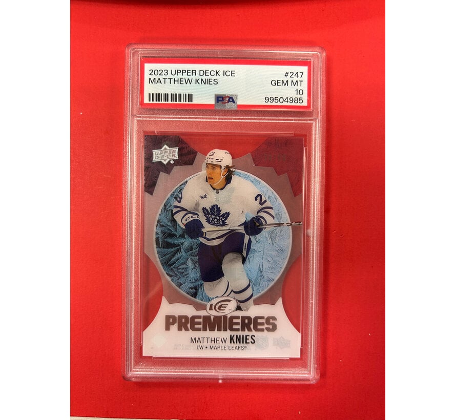 2023 UPPER DECK ICE MATTHEW KNIES ICE PREMIERES /99 PSA GRADED 10