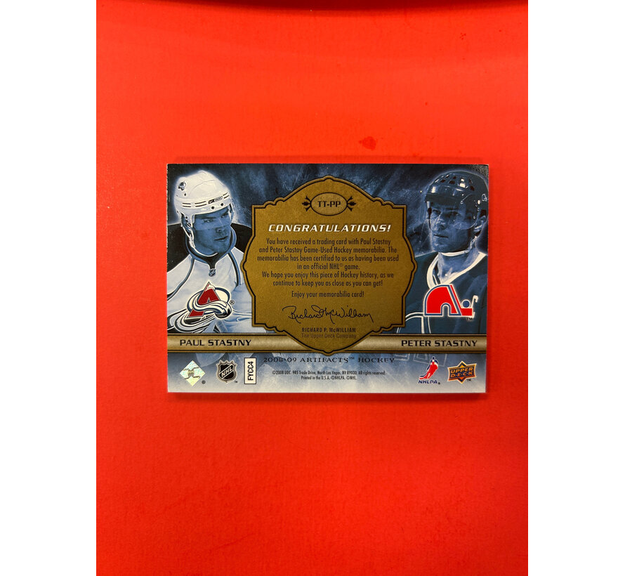 2008-09 UPPER DECK ARTIFACTS PETER/ PAUL STASTNEY TUNDRA TANDEMS PATCHES /5