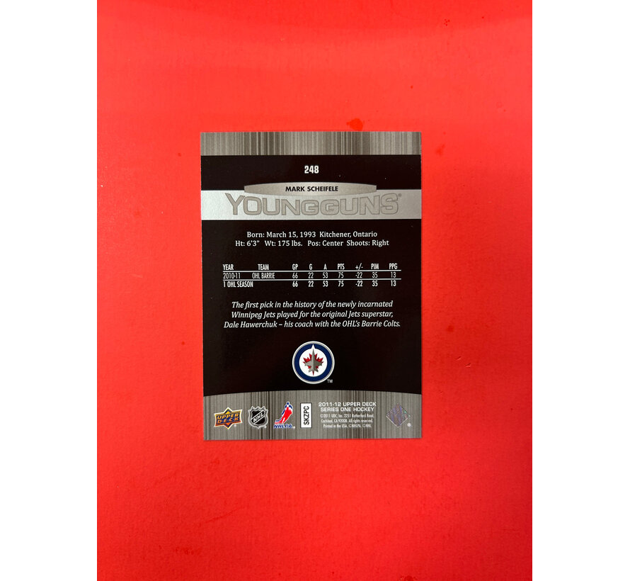 2011-12 UPPER DECK SERIES 1 MARK SCHEIFELE YOUNG GUNS