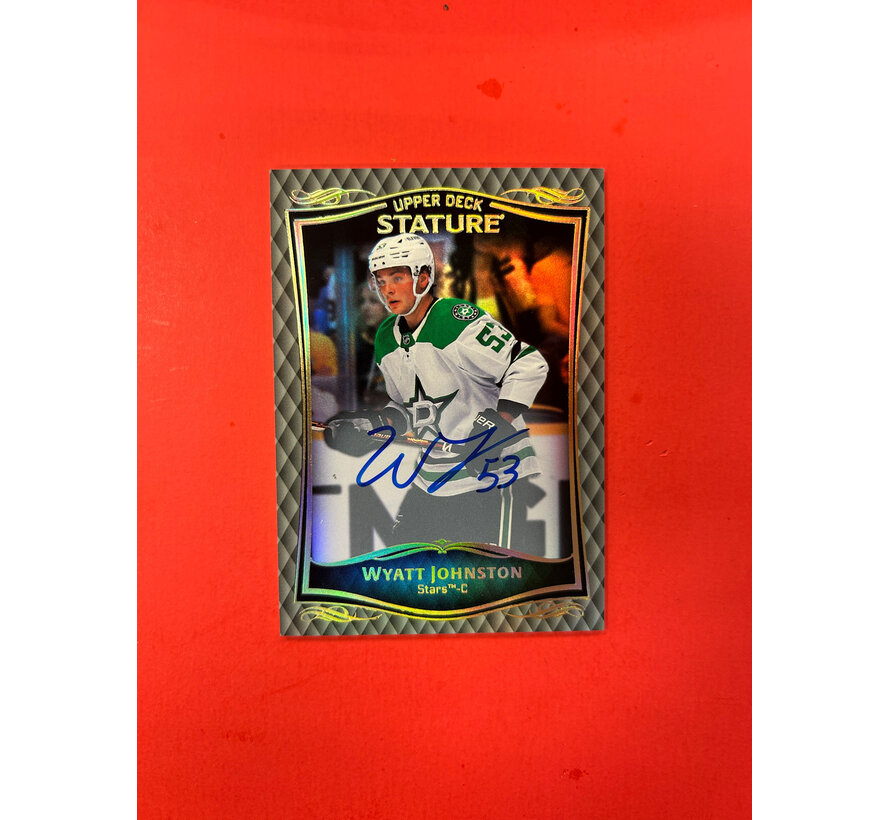 2023-24 UPPER DECK STATUR WYATT JOHNSTON AUTOGRAPH SILVER