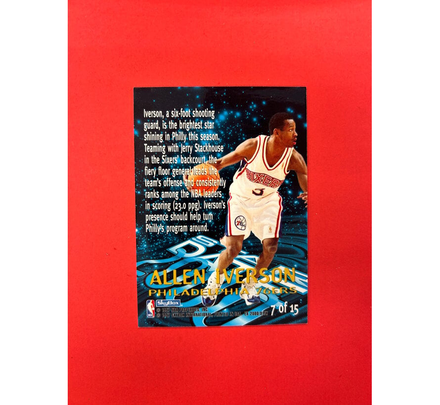 1996 SKYBOX E-X 2000 ALLEN IVERSON ROOKIE STAR DATE